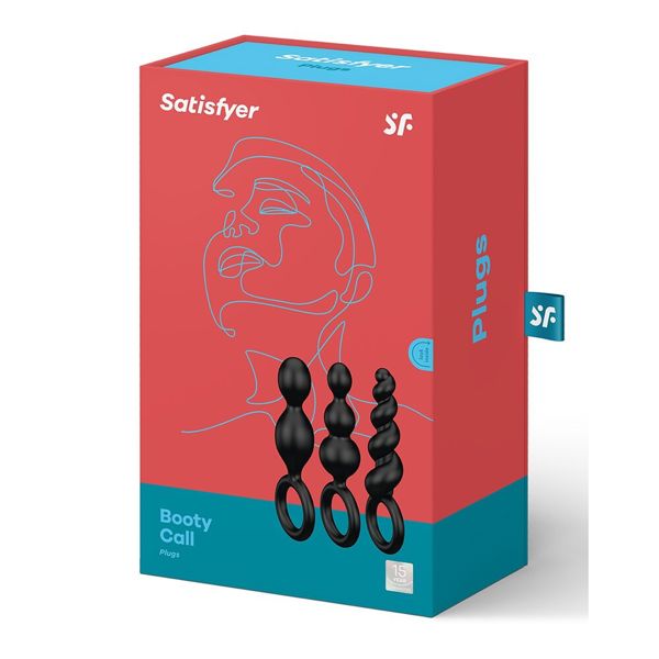 Satisfyer Booty Call Set Of 3 Black Anal Plugs