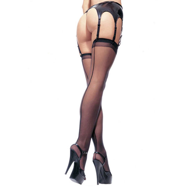 Leg Avenue Sheer Stockings Black UK 6 to 12