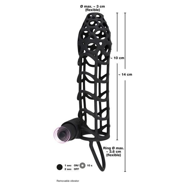 Black Velvet Soft Touch Penis Cage Sleeve And Vibe