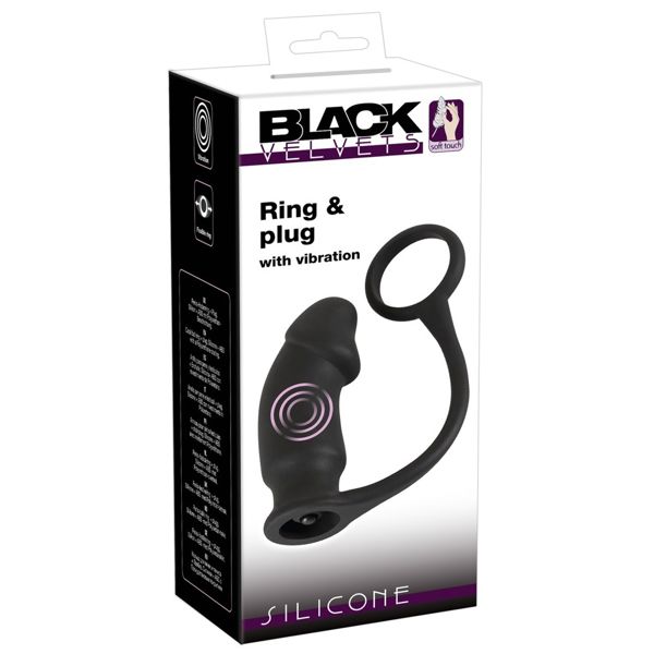 Black Velvets Vibrating Anal Plug And Cock Ring