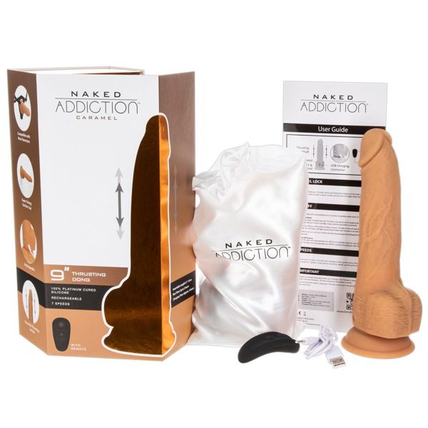 Naked Attraction 9 Inch Thrusting Dildo Caramel