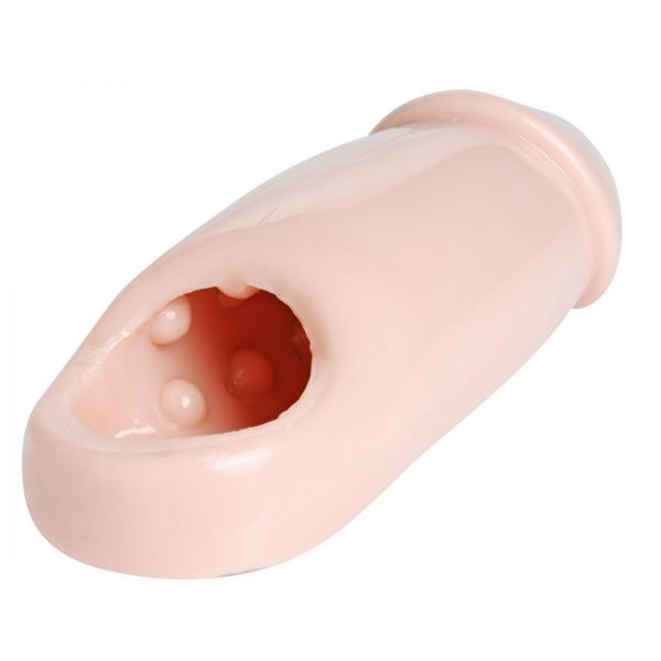 Size Matters Really Ample Wide Penis Enhancer Sheath Flesh