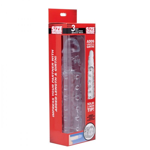 Size Matters 3 Inch Clear Penis Enhancer Sleeve