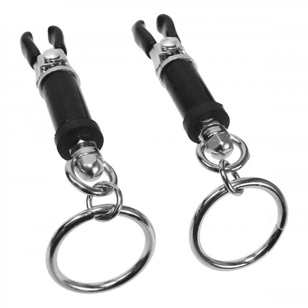 Master Series Bondage Ring Barrel Nipple Clamps