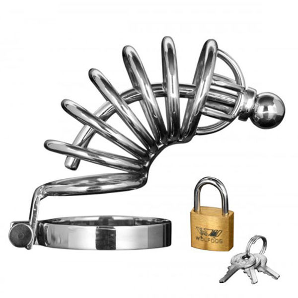 Master Series Asylum 6 Ring Locking Chastity Cage