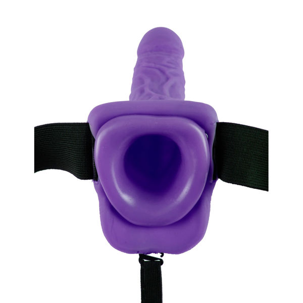 Fetish Fantasy Series 7 Inch Vibrating Hollow Strap On Purple