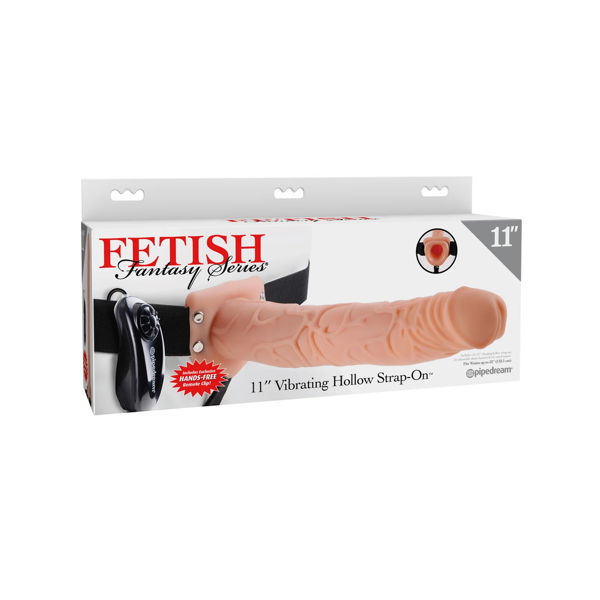 Fetish Fantasy Series 11 Inch Vibrating Hollow Strap On Flesh