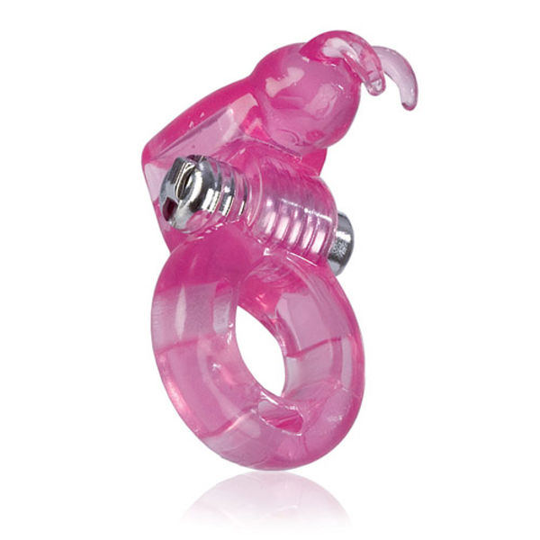 Basic Essentials Bunny Enhancer Cock Ring With Stimulator