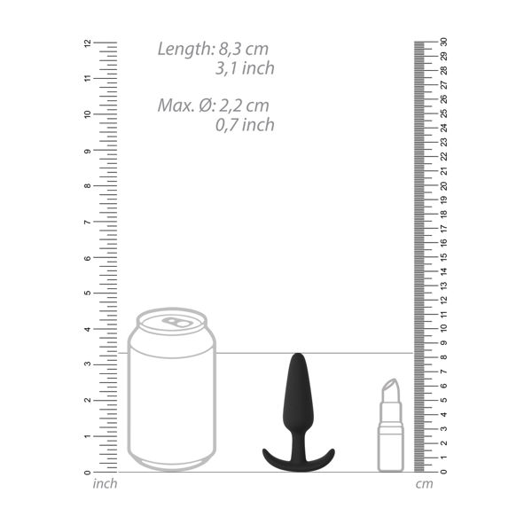 Beginners Size Slim Butt Plug Black