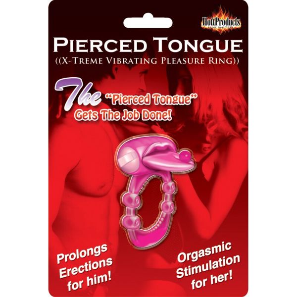 Pierced Tongue Vibrating Silicone Cock Ring