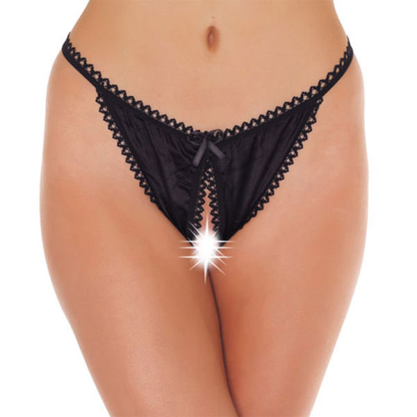 Black Crotchless Tanga